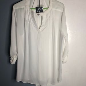 Pintuck Roll Tab Blouse